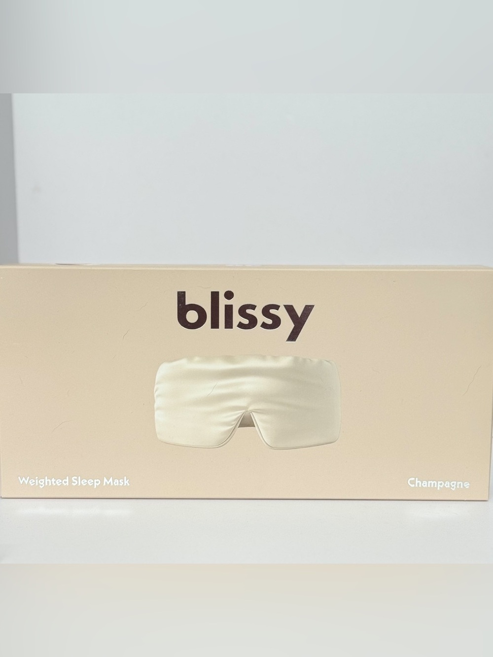Blissy Weighted Sleep Mask Champagne 100% Mulberry Silk – NEW RELEASE NIB